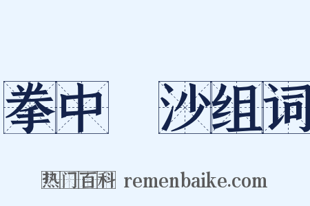 拳中掿沙组词是什么意思的图片